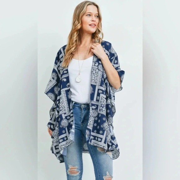 KIMONO MANDALA PAISLEY RUFFLE ONE SIZE - Picture 1 of 3